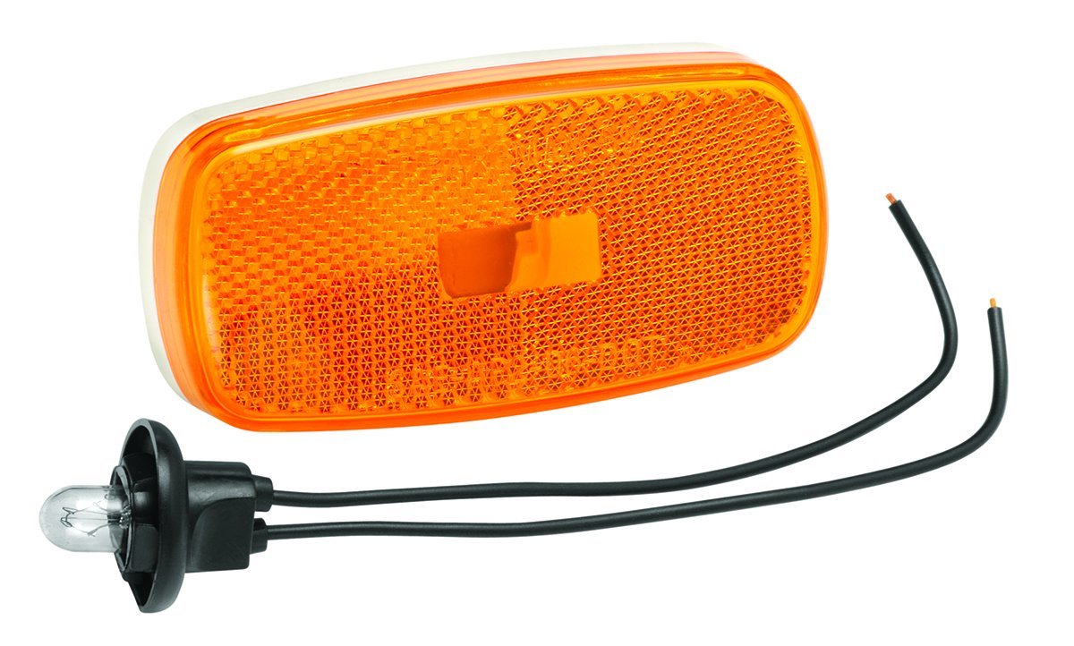 Bargman 34-59-002 59 Series Amber Clearance / Side Marker Light with White Base